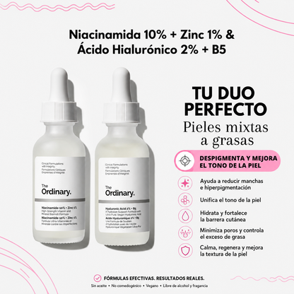 Kit Niacinamide + Hyaluronic Acid The Ordinary 30ML