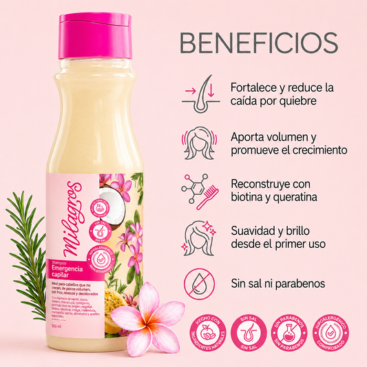 Shampoo Emergencia Capilar Milagros 500ML