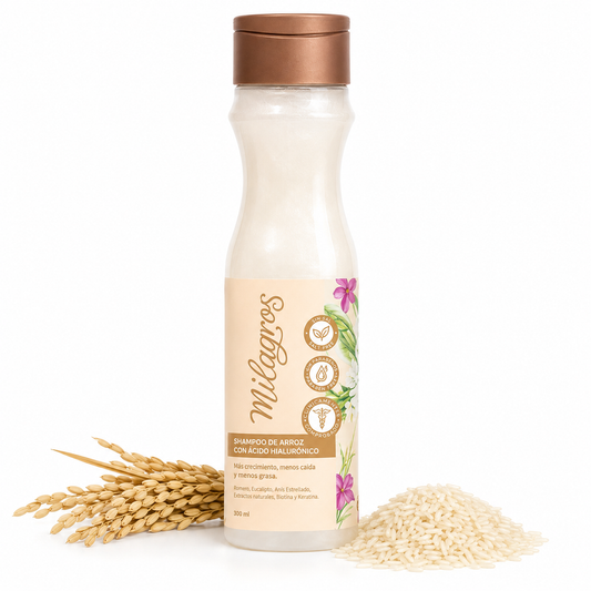 Shampoo de Arroz y Ácido Hialurónico Milagros 300ML