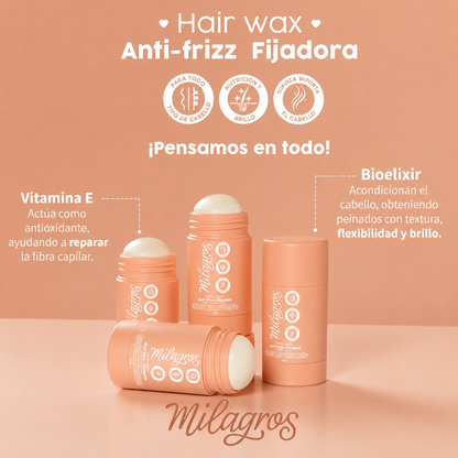 Hair Wax Anti Frizz Fijadora Milagros 40gr