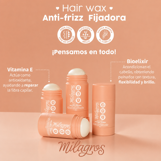 Hair Wax Anti Frizz Fijadora Milagros 40gr